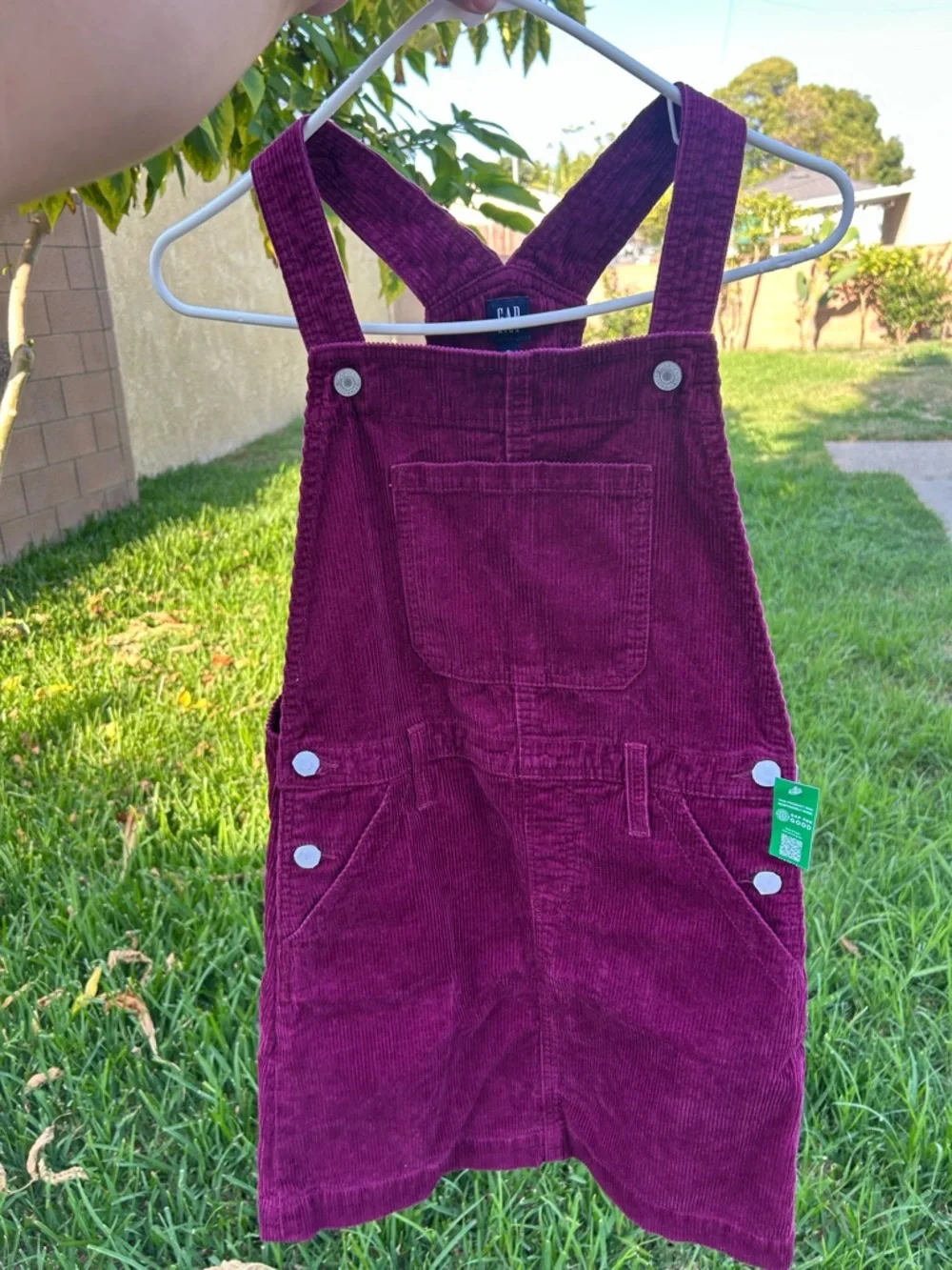 GAP Girls Corduroy Pinafore Dress in Deep Berry